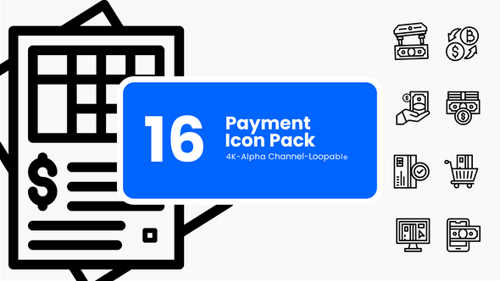Payment and Finance Line Icon Animation