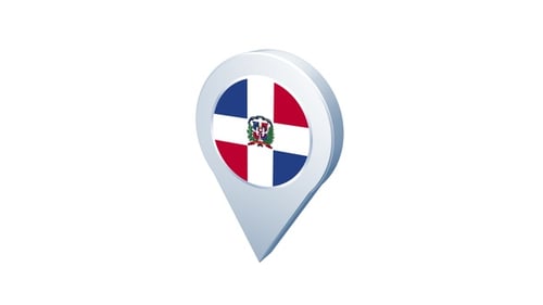 Dominican Republic Flag 3D Map Pin Location Animation