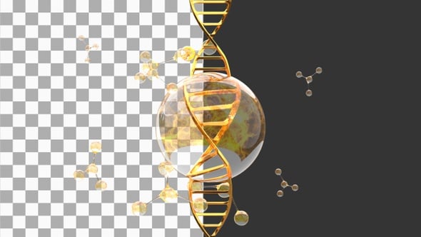 3D Animation of Collagen Serum Molecular Structure Oil | Alpha Channel ...