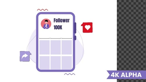 Flat Design Social Media Follower Counter Animation