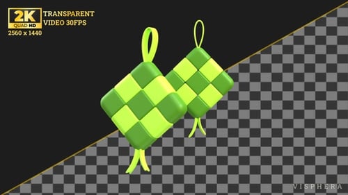Animated 3D Ketupat for Eid and Celebration Videos