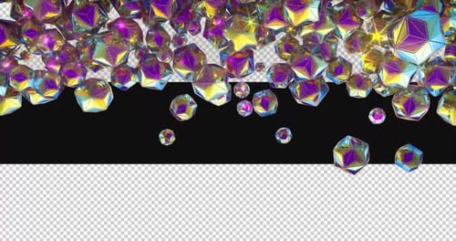 Abstract Iridescent Geometric Shapes Transition