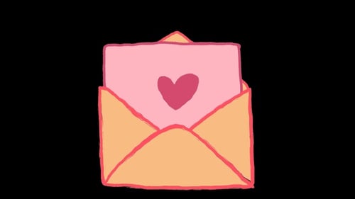 Cute Love Letter Envelope Animation Transitions | Hand Drawn Doodle with Alpha Channel