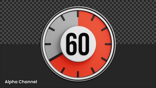 Digital Countdown Timer 1 Minutes