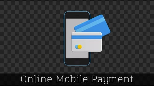 Mobile Payment Transaction Animation with Smartphone and Credit Card