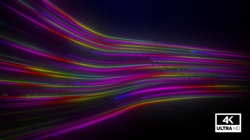 Futuristic Neon Lines Flowing Loop Background