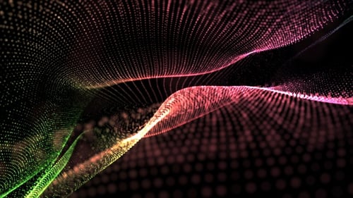 Particle Wave Flow Background Multicolor Loop V14