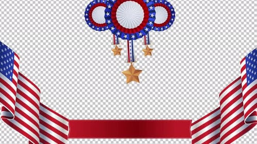 American Flag and Stars Patriotic Frame Reveal