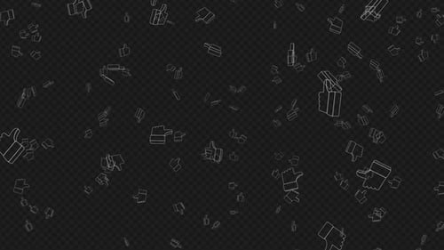 Falling Overlay Thumbs Up Emoticon Animation, on Alpha Channel, Loop