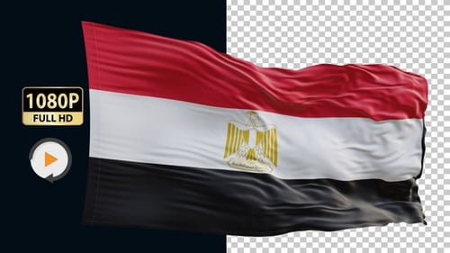 Realistic Waving Egypt National Flag Animation