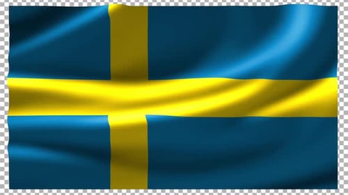 Seamlessly Looping Waving Sweden Flag Animation