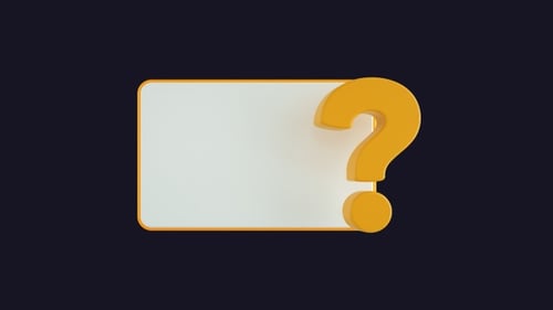 3D Animated Question Mark and Information Panel