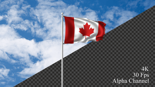 Canada Flag 4K Alpha Channel