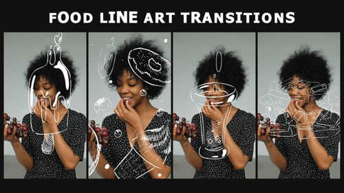 Hand-Drawn Sketchy Food Element Reveal Transitions