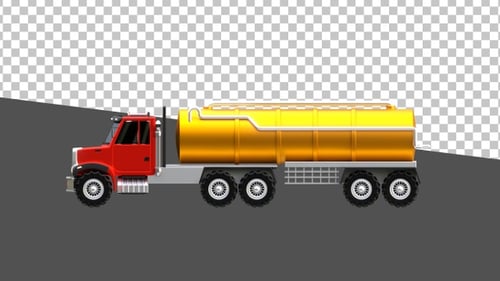 3D Fuel Tanker Truck Transport | Alpha Channel