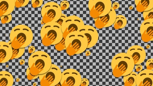 Yawning Emoji Countdown with Flat Design Elements