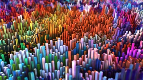 Colorful Abstract 3D Bars Loop Background Animation