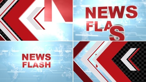 Animated News Flash Title Reveal with Geometric Chevrons