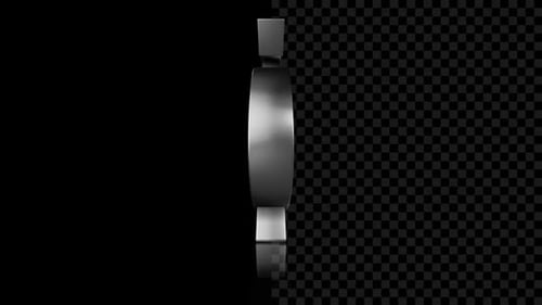 3D Metallic Dollar Sign Rotating on Transparent Background