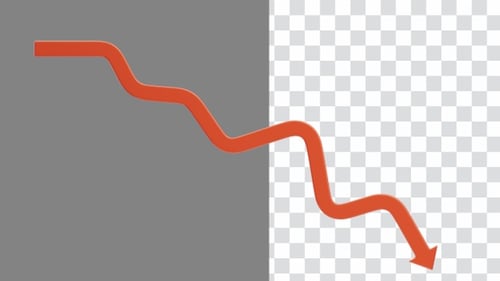 3D Animation of Downward Direction Arrow | Alpha Channel