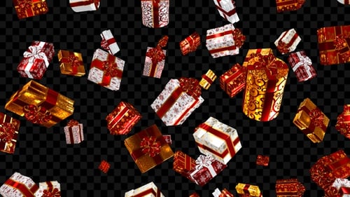 Christmas Gifts Falling Animation Overlay