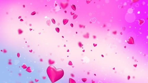3D Colorful Valentines Day Heart Background Animation Loop V4