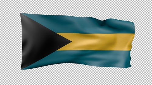 Animated Waving Flag of the Bahamas on Alpha Channel
