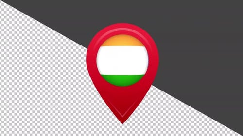 Location Pin with India flag - full HD Alpha