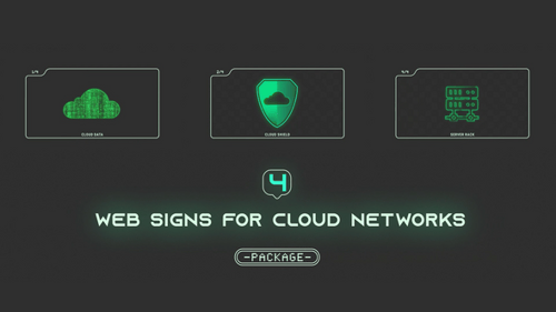 Matrix-Style Cloud Security Network Icons