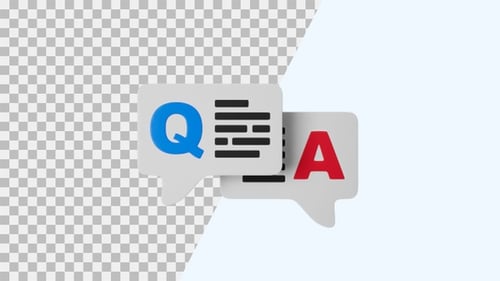 Animated 3D Questions and Answers Speech Bubbles Icon