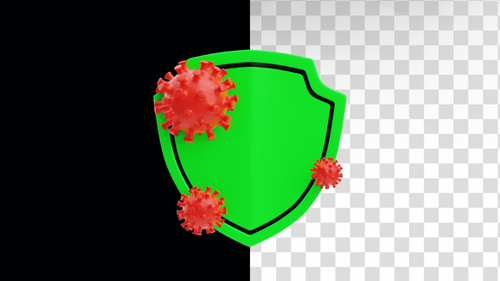 Green Shield Defending from Bouncing Virus Particles
