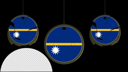 Nauru Flag Reveal Animation with Circular Design