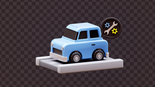 3D Car Repair Service Icon Animation