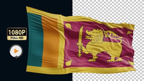 Realistic Waving Sri Lanka Flag Motion Background
