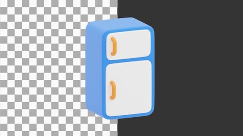 3D Animation of Spacious Fridge with Advanced Cooling Technology | Alpha Channel