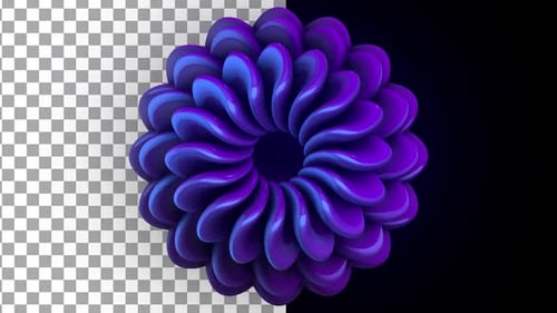 Abstract Geometric Rotating Glowing Flower Shape