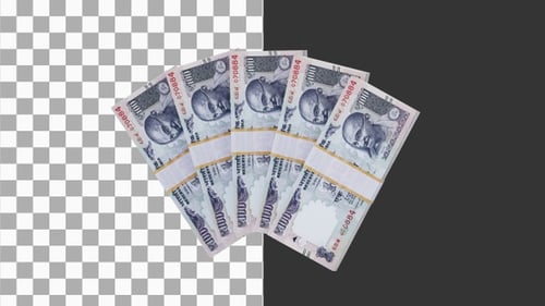 3D Animation of Indian Rupee Money | Alpha Channel