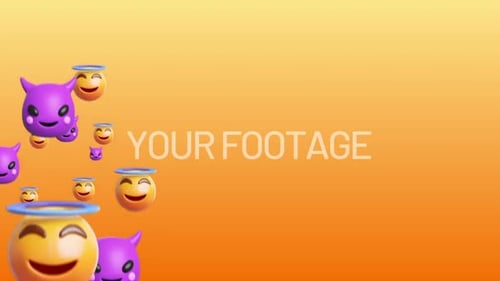 Angel or evil naughty or nice emoji sweep with premultiplied alpha channel