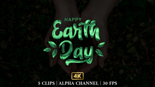 Fluid Brush Stroke Happy Earth Day Title Animation Pack