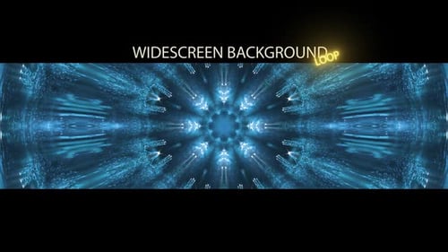 Futuristic Blue Glowing Kaleidoscope Particle Loop Background
