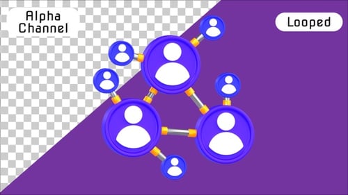 Profile Node Network 3D Animation | Alpha Channel