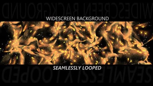 Golden Shimmering Fluid Particle Waves Abstract Background Loop