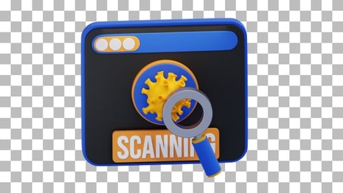 3D Animation of Scanning Virus | Alpha Channel