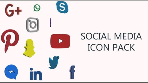 Animated 3D Social Media Icons Pack with Transparent Background
