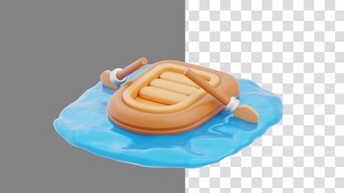 3D Animation of Whitewater Rafting Adventure | Alpha Channel