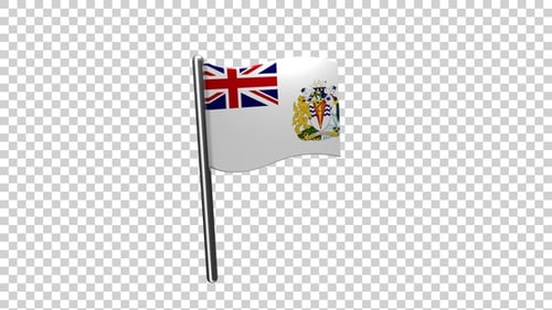 Waving British Antarctic Territory Flag Loop Animation
