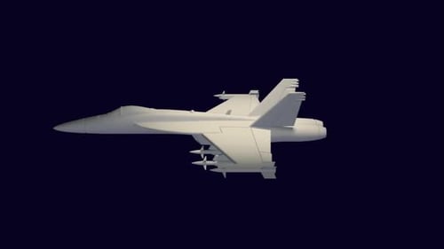 3D Military Fighter Jet Rotating Animation with Alpha Channel