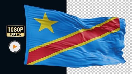 Democratic Republic of Congo Flag Waving Animation