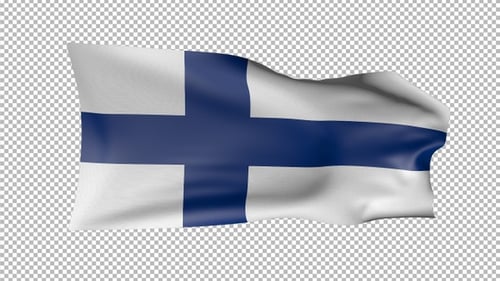 Waving Flag of Finland Realistic Animation