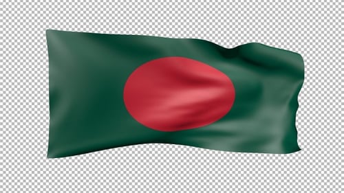 Realistic Waving Bangladesh Flag Animation